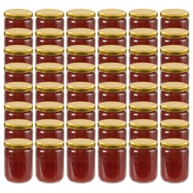 Vasi per Marmellata in Vetro Coperchio Oro 48 pz 230 ml