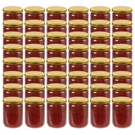 Vasi per Marmellata in Vetro Coperchio Oro 48 pz 230 ml