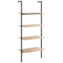 Scaffale Pendente 4 Livelli Marrone Chiaro e Nero 64x35x152,5cm