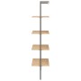 Scaffale Pendente 4 Livelli Marrone Chiaro e Nero 64x35x152,5cm