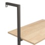 Scaffale Pendente 4 Livelli Marrone Chiaro e Nero 64x35x152,5cm