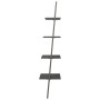 Scaffale Pendente a 4 Livelli Nero 64x34x150,5 cm