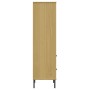 Libreria 2 Cassetti Marrone 60x35x128,5 cm Legno Massello OSLO