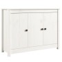 Credenza Bianca 100x35x74 cm in Legno Massello di Pino