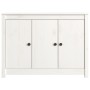 Credenza Bianca 100x35x74 cm in Legno Massello di Pino