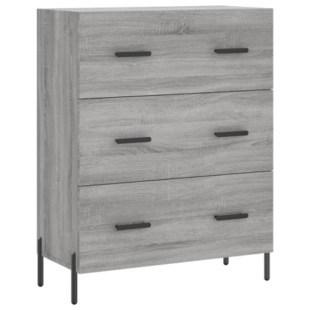 Credenza Grigio Sonoma 69,5x34x90 cm in Legno Multistrato