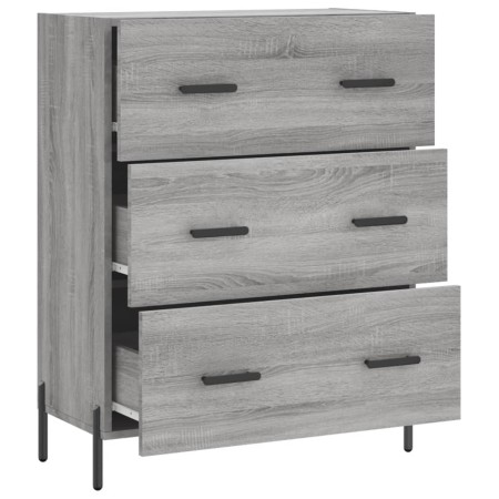 Credenza Grigio Sonoma 69,5x34x90 cm in Legno Multistrato