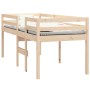 Letto a Soppalco 90x200 cm in Legno Massello di Pino