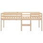 Letto a Soppalco 90x200 cm in Legno Massello di Pino