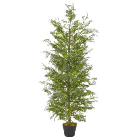 Albero di Cipresso Artificiale con Vaso Verde 150 cm