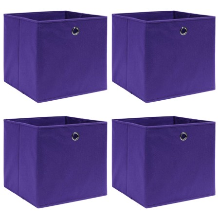 Scatole Portaoggetti 4pz Viola 32x32x32 cm Tessuto