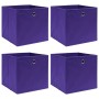 Scatole Portaoggetti 4pz Viola 32x32x32 cm Tessuto