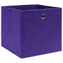 Scatole Portaoggetti 4pz Viola 32x32x32 cm Tessuto