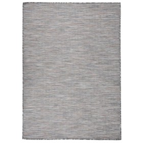 Tappeto da Esterni a Tessitura Piatta 200x280 cm Marrone e Blu