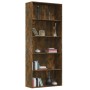 Libreria a 5 Ripiani Rovere Fumo 80x30x189 cm Legno Multistrato