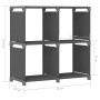 Mobile per 4 Scatole a Cubo Grigio 69x30x72,5 cm in Tessuto