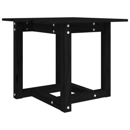 Tavolino da Salotto Nero 50x50x45 cm in Legno Massello di Pino