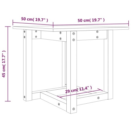 Tavolino da Salotto Nero 50x50x45 cm in Legno Massello di Pino