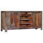 Credenza Grigia 160x40x75 cm in Legno Massello di Sheesham