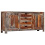 Credenza Grigia 160x40x75 cm in Legno Massello di Sheesham