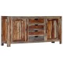 Credenza Grigia 160x40x75 cm in Legno Massello di Sheesham