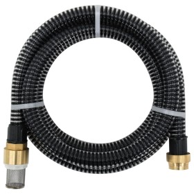 Tubo di Aspirazione con Raccordi in Ottone Nero 1,1" 15 m PVC