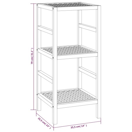 Scaffale da Bagno 35,5x35,5x79 cm in Legno Massello di Noce