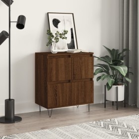 Credenza Rovere Marrone 60x35x70 cm in Legno Multistrato