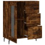 Credenza Rovere Fumo 69,5x34x90 cm in Legno Multistrato