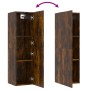 Mobili Porta TV a Parete 2 pz Rovere Fumo 30,5x30x110 cm