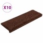 Tappetini per Scale 10 pz 65x21x4 cm Marrone