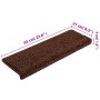 Tappetini per Scale 10 pz 65x21x4 cm Marrone