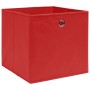 Contenitori 4 pz in Tessuto non Tessuto 28x28x28 cm Rosso