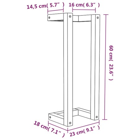 Portasciugamani Bianco 23x18x60 cm in Legno Massello di Pino