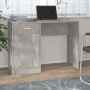 Scrivania Cassetto Grigio cemento 100x40x73cm Legno Multistrato