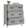 Credenza Grigio Sonoma 69,5x34x90 cm in Legno Multistrato