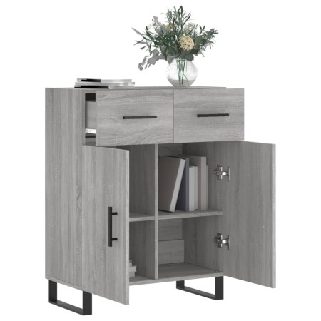 Credenza Grigio Sonoma 69,5x34x90 cm in Legno Multistrato