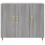 Credenza Grigio Sonoma 90x34x80 cm in Legno Multistrato