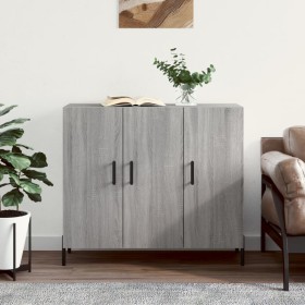 Credenza Grigio Sonoma 90x34x80 cm in Legno Multistrato