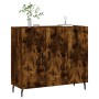 Credenza Rovere Fumo 90x34x80 cm in Legno Multistrato