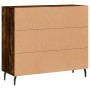 Credenza Rovere Fumo 90x34x80 cm in Legno Multistrato