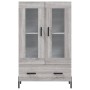 Credenza Grigio Sonoma 69,5x31x115 cm in Legno Multistrato