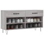 Panca Porta Scarpe Grigio Sonoma 102x35x55 cm Legno Multistrato