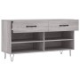 Panca Porta Scarpe Grigio Sonoma 102x35x55 cm Legno Multistrato