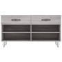 Panca Porta Scarpe Grigio Sonoma 102x35x55 cm Legno Multistrato