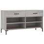 Panca Porta Scarpe Grigio Sonoma 102x35x55 cm Legno Multistrato