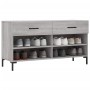 Panca Porta Scarpe Grigio Sonoma 102x35x55 cm Legno Multistrato