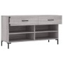 Panca Porta Scarpe Grigio Sonoma 102x35x55 cm Legno Multistrato