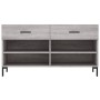 Panca Porta Scarpe Grigio Sonoma 102x35x55 cm Legno Multistrato