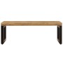 Tavolino da Salotto 100x50x35 cm Legno Massello Mango e Acciaio